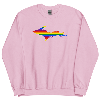 Michigan Upper Peninsula Sweatshirt (w/ UP Pride Flag Outline) | Unisex Standard