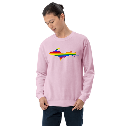 Michigan Upper Peninsula Sweatshirt (w/ UP Pride Flag Outline) | Unisex Standard