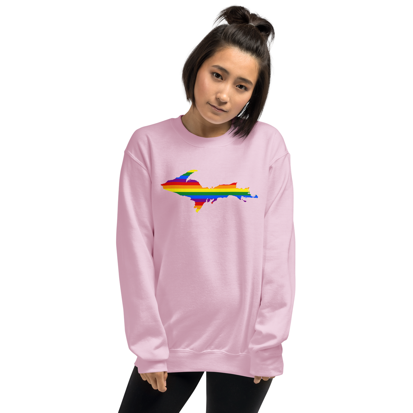 Michigan Upper Peninsula Sweatshirt (w/ UP Pride Flag Outline) | Unisex Standard