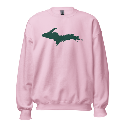 Michigan Upper Peninsula Sweatshirt (w/ Green UP Outline) | Unisex Standard