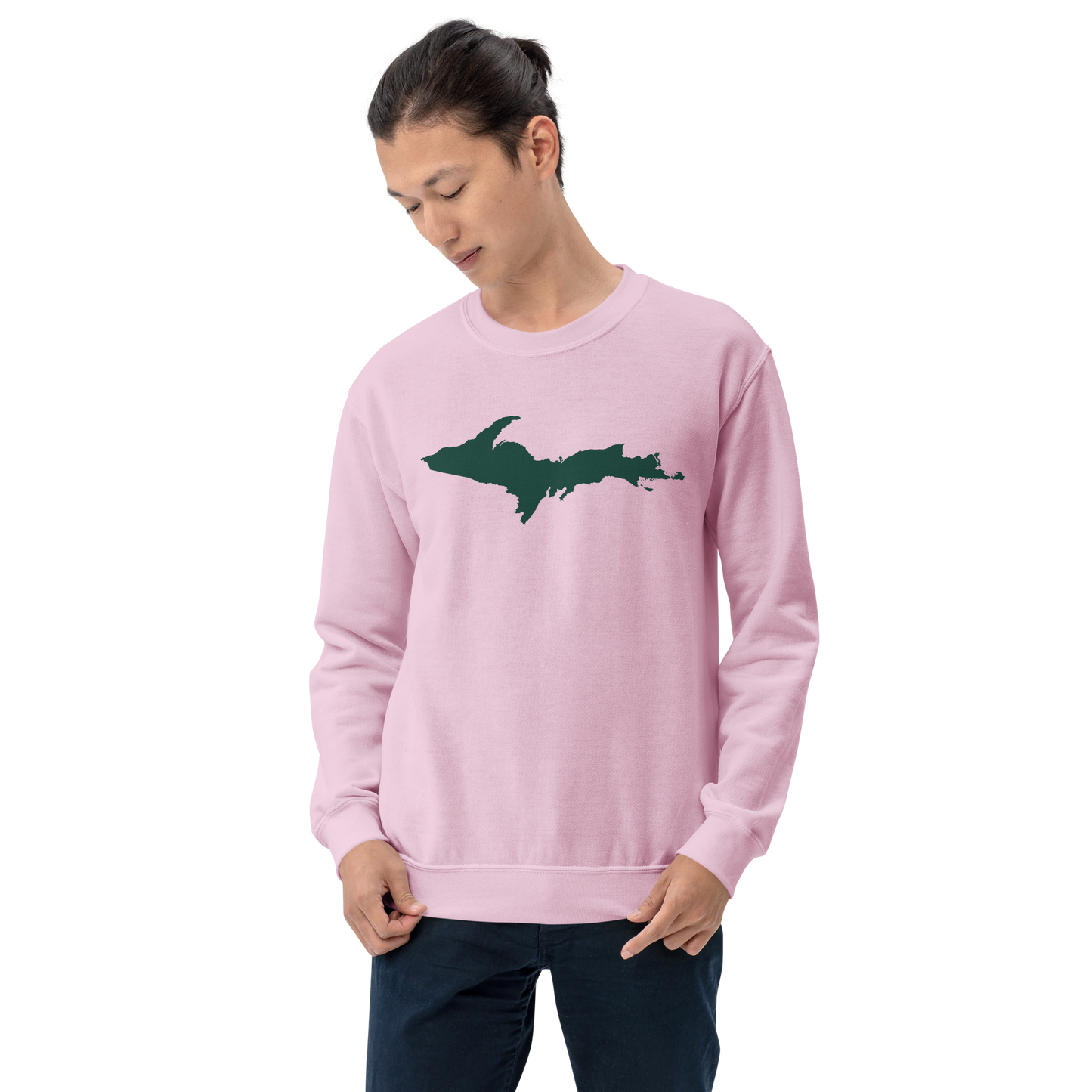 Michigan Upper Peninsula Sweatshirt (w/ Green UP Outline) | Unisex Standard