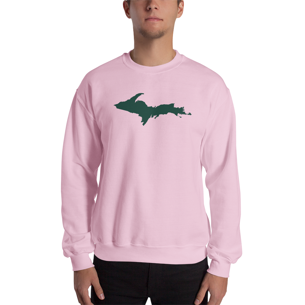 Michigan Upper Peninsula Sweatshirt (w/ Green UP Outline) | Unisex Standard