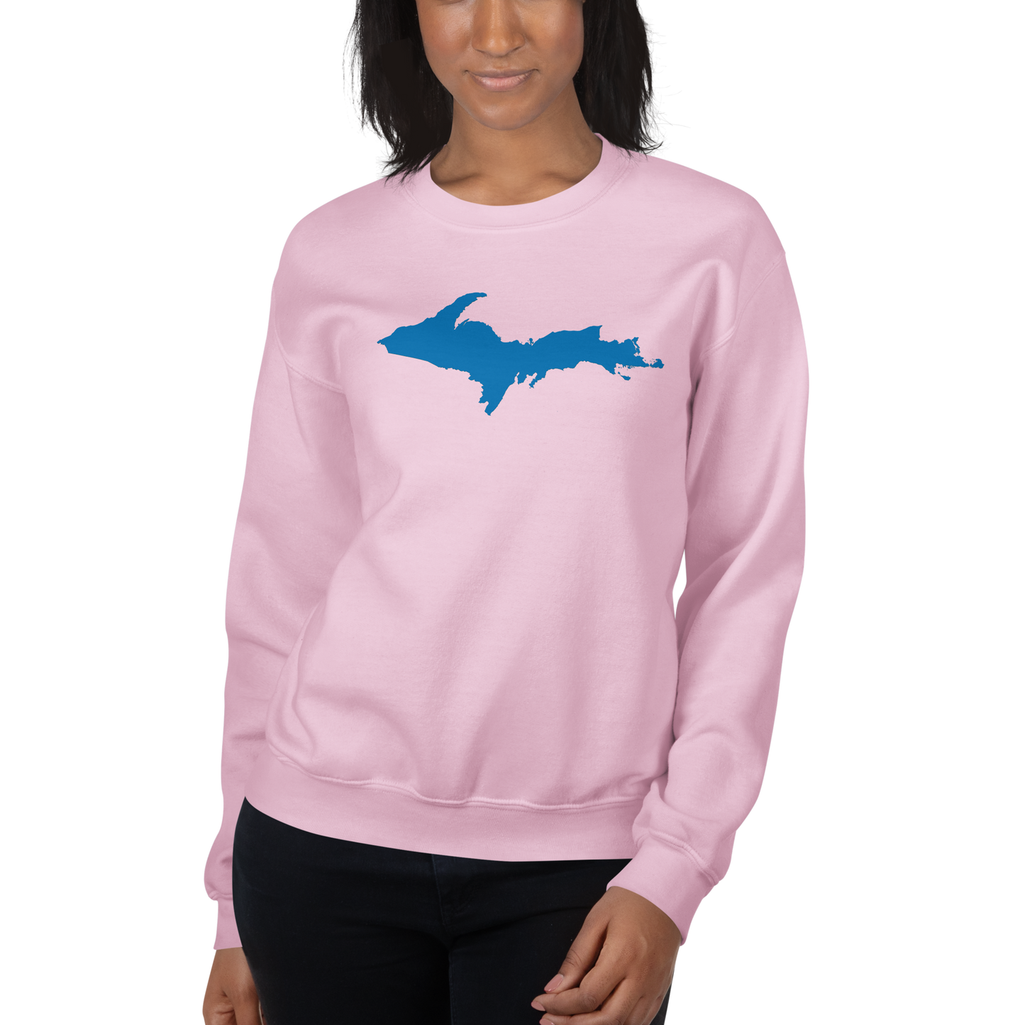 Michigan Upper Peninsula Sweatshirt (w/ Azure UP Outline) | Unisex Standard