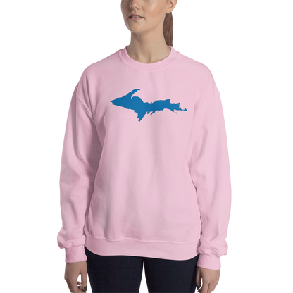 Michigan Upper Peninsula Sweatshirt (w/ Azure UP Outline) | Unisex Standard