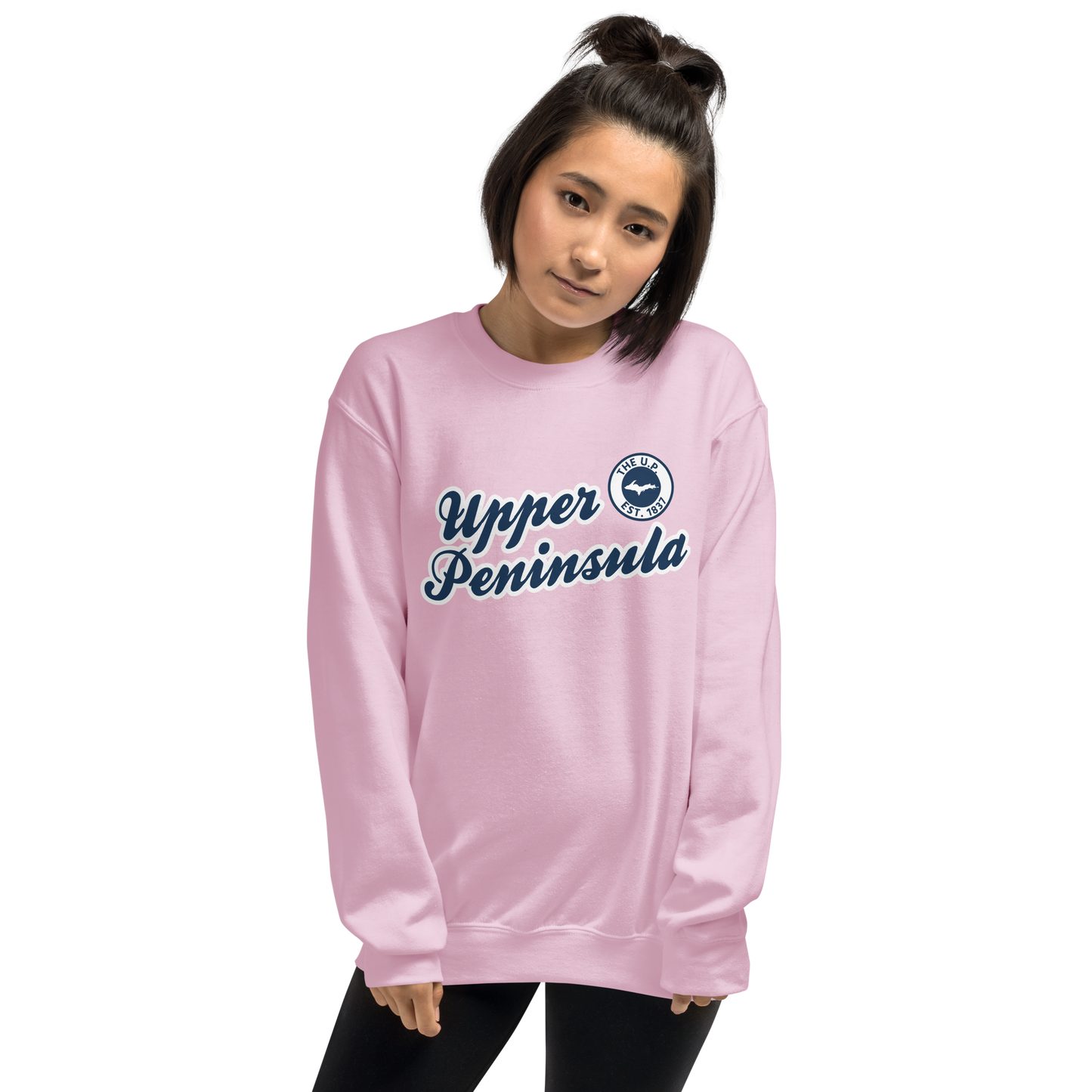 'Upper Peninsula EST. 1837' Sweatshirt (Navy Script Font) | Unisex Standard