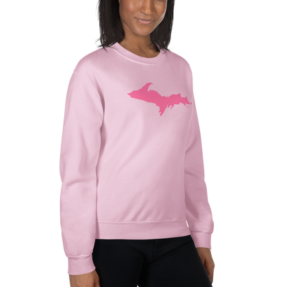 Michigan Upper Peninsula Sweatshirt (w/ Pink UP Outline) | Unisex Standard