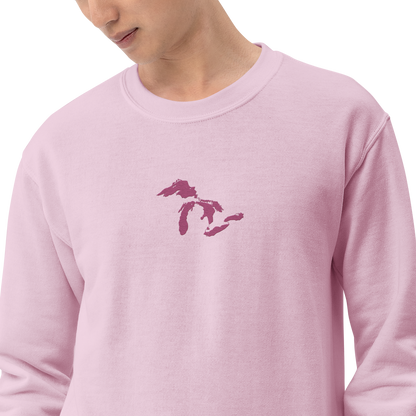 Great Lakes Sweatshirt | Unisex Standard - Apple Blossom Pink Emb.