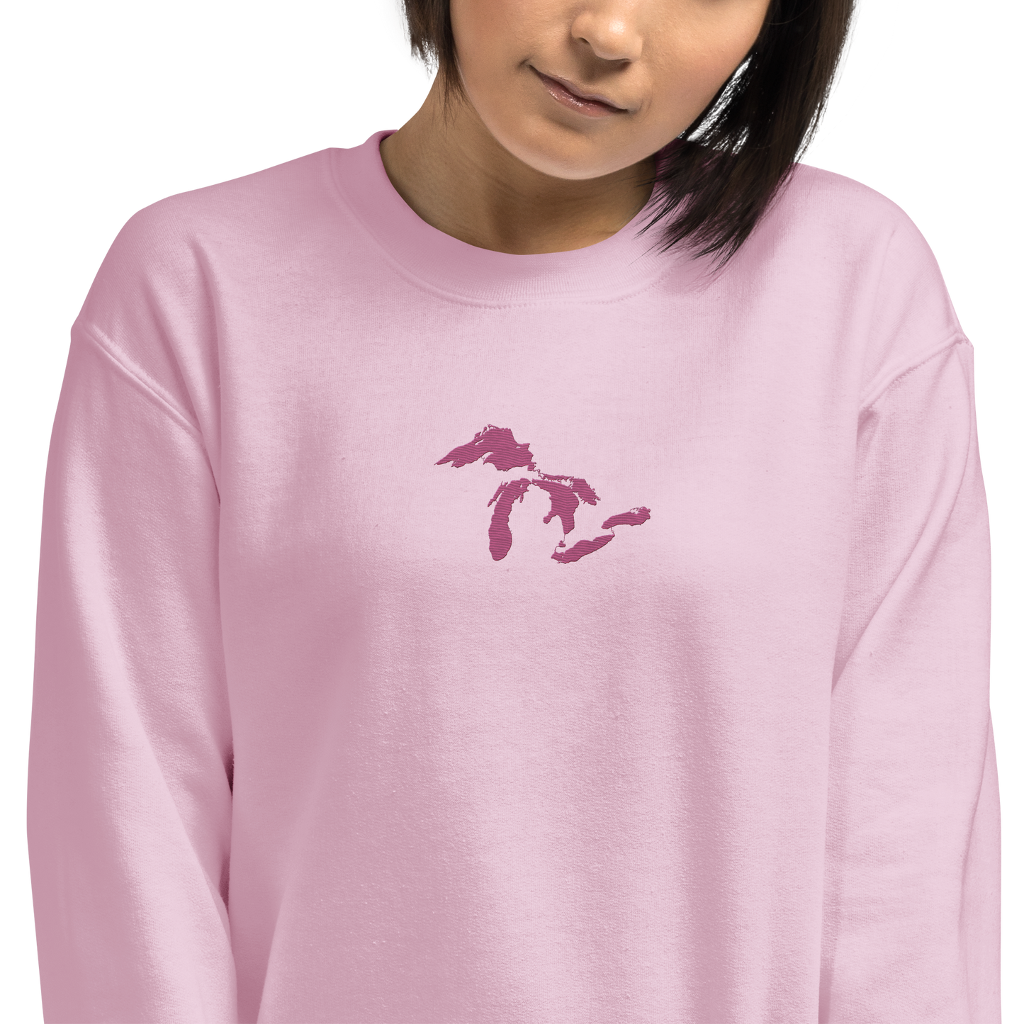 Great Lakes Sweatshirt | Unisex Standard - Apple Blossom Pink Emb.