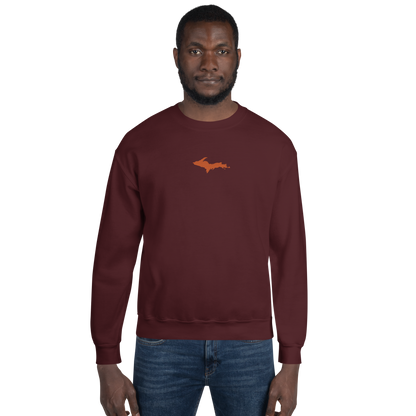 Michigan Upper Peninsula Sweatshirt (w/ Embroidered Orange UP Outline) | Unisex Standard