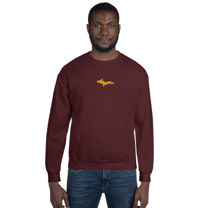 Michigan Upper Peninsula Sweatshirt (w/ Embroidered Gold UP Outline) | Unisex Standard