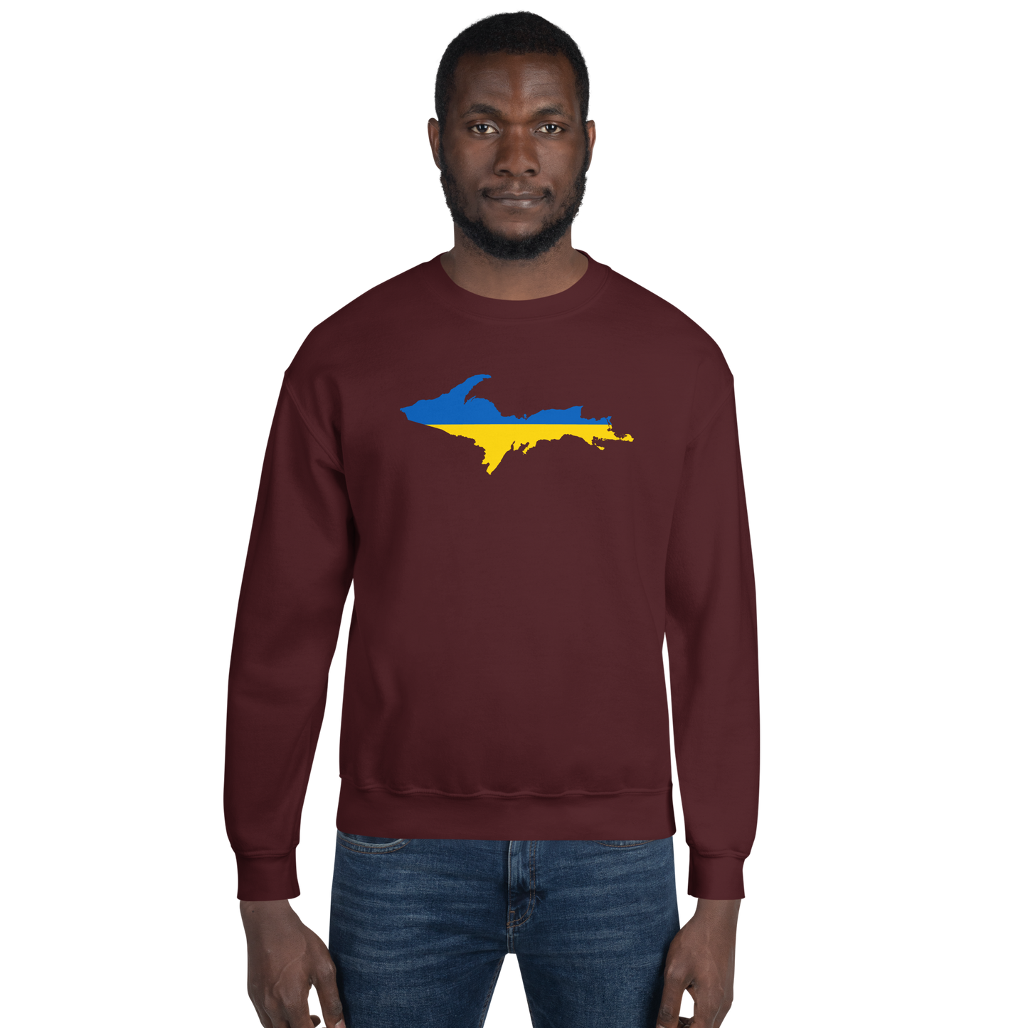 Michigan Upper Peninsula Sweatshirt (w/ UP Ukraine Outline) | Unisex Standard