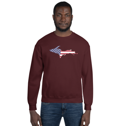 Michigan Upper Peninsula Sweatshirt (w/ UP USA Flag Outline) | Unisex Standard