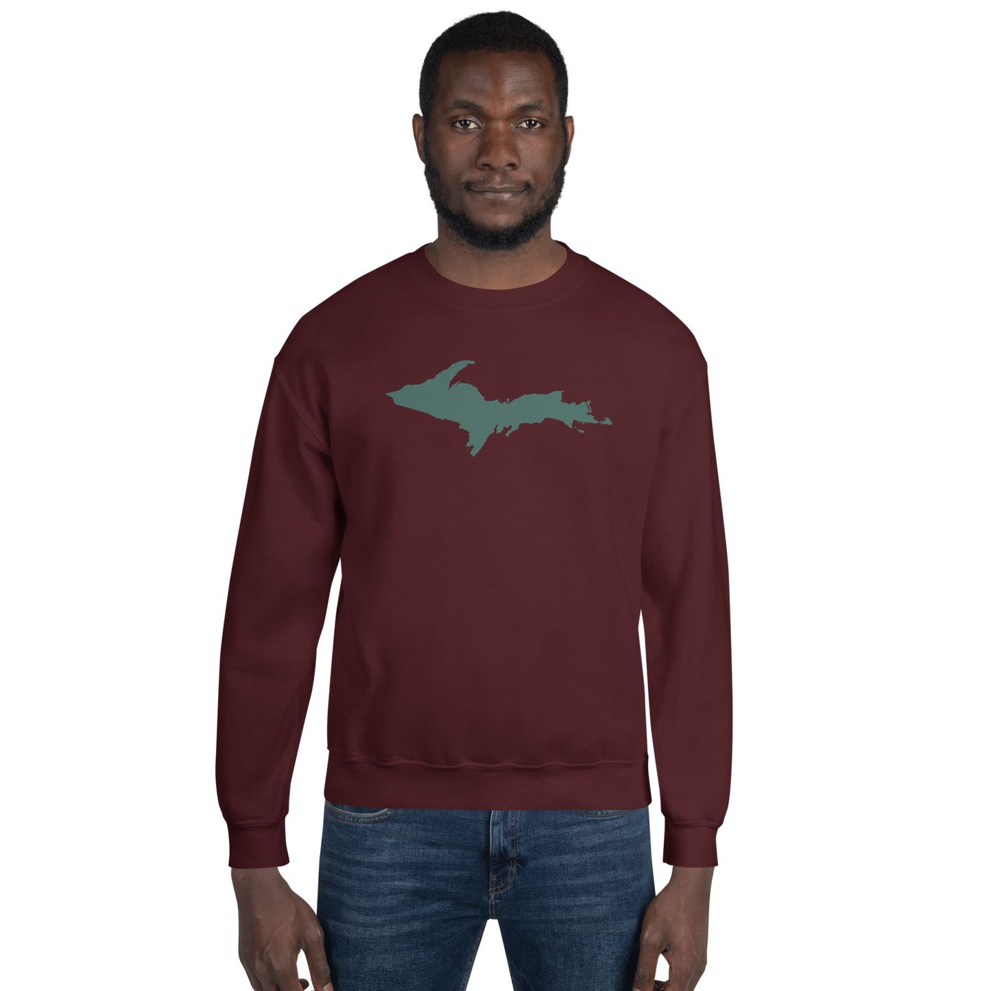 Michigan Upper Peninsula Sweatshirt (w/ Green UP Outline) | Unisex Standard