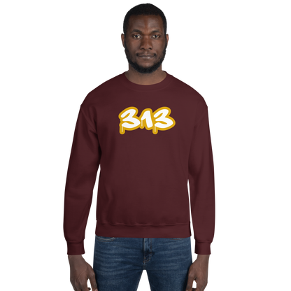 Detroit '313' Sweatshirt (Gold Tag Font) | Unisex Standard