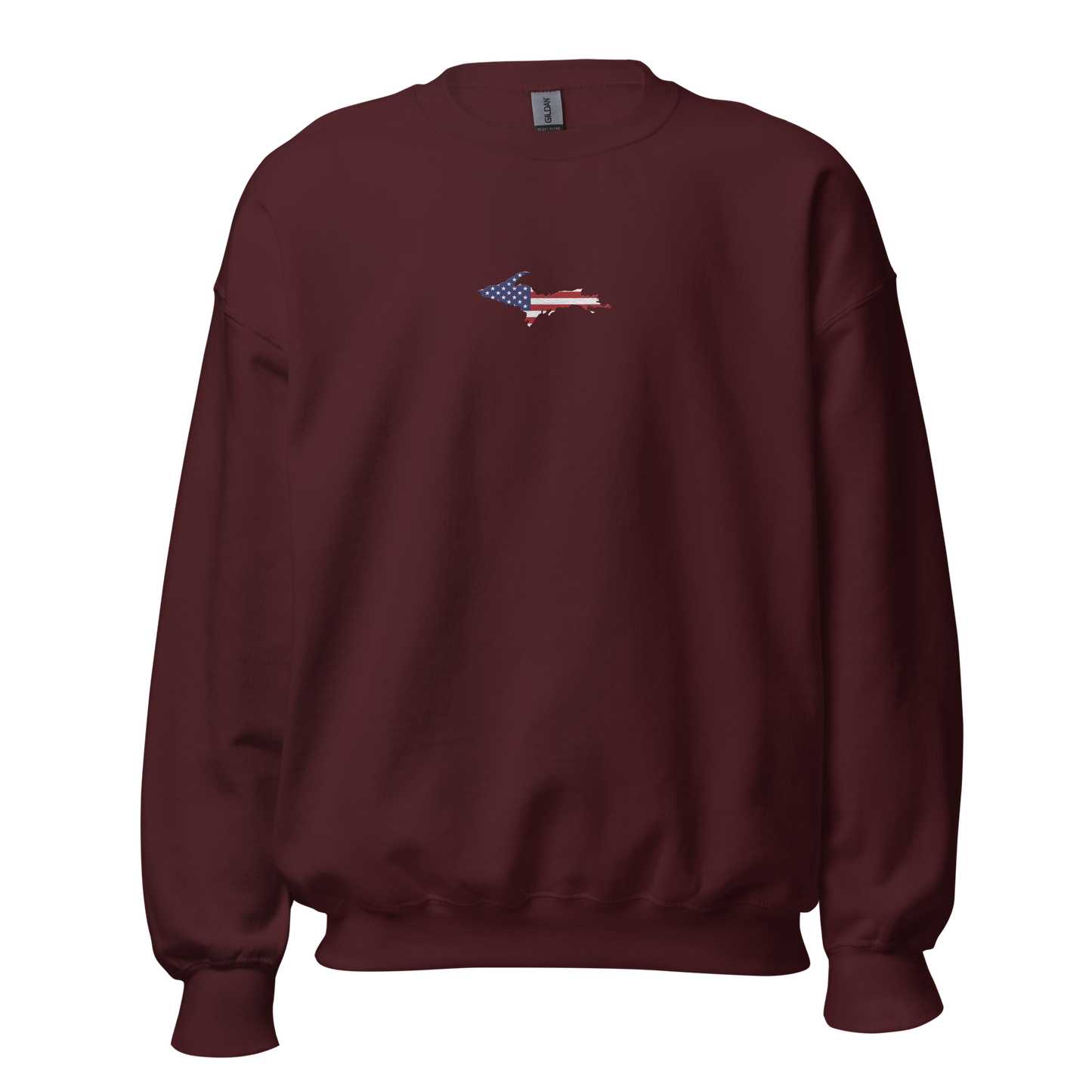 Michigan Upper Peninsula Sweatshirt (w/ Embroidered UP USA Flag Outline) | Unisex Standard