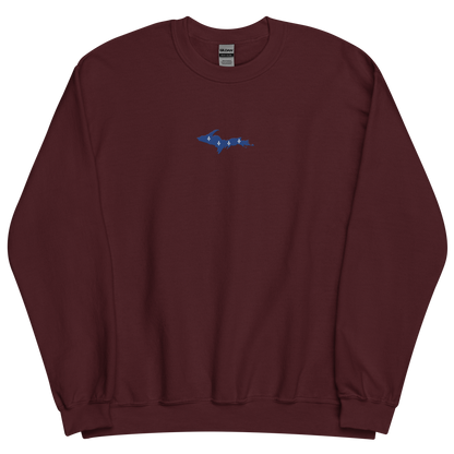 Michigan Upper Peninsula Sweatshirt (w/ Embroidered UP Quebec Flag Outline) | Unisex Standard