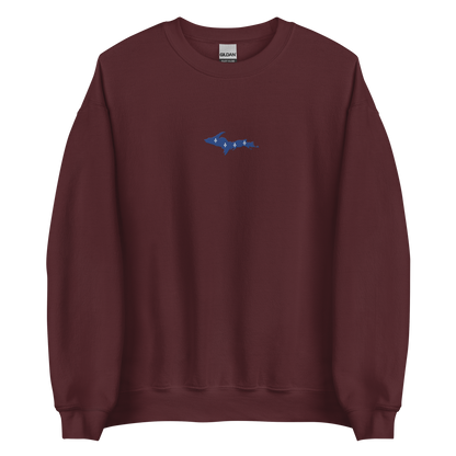 Michigan Upper Peninsula Sweatshirt (w/ Embroidered UP Quebec Flag Outline) | Unisex Standard