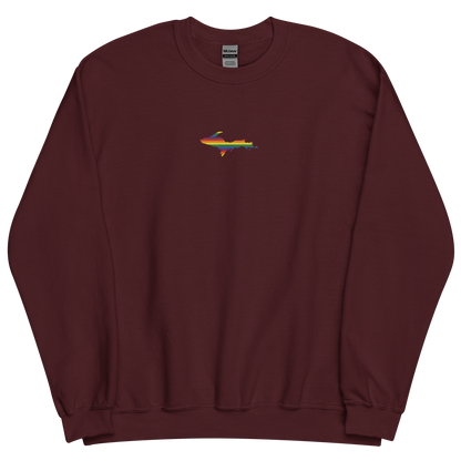 Michigan Upper Peninsula Sweatshirt (w/ Embroidered UP Pride Flag Outline) | Unisex Standard