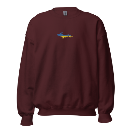 Michigan Upper Peninsula Sweatshirt (w/ Embroidered UP Ukraine Outline) | Unisex Standard