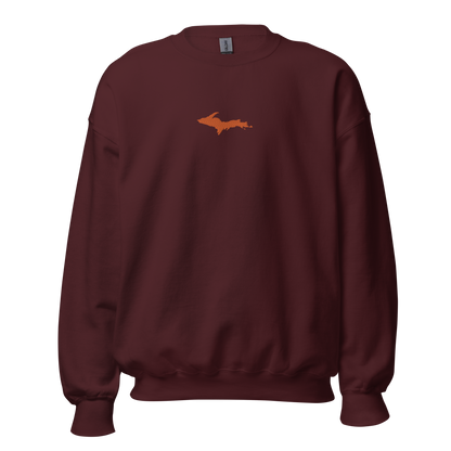 Michigan Upper Peninsula Sweatshirt (w/ Embroidered Orange UP Outline) | Unisex Standard