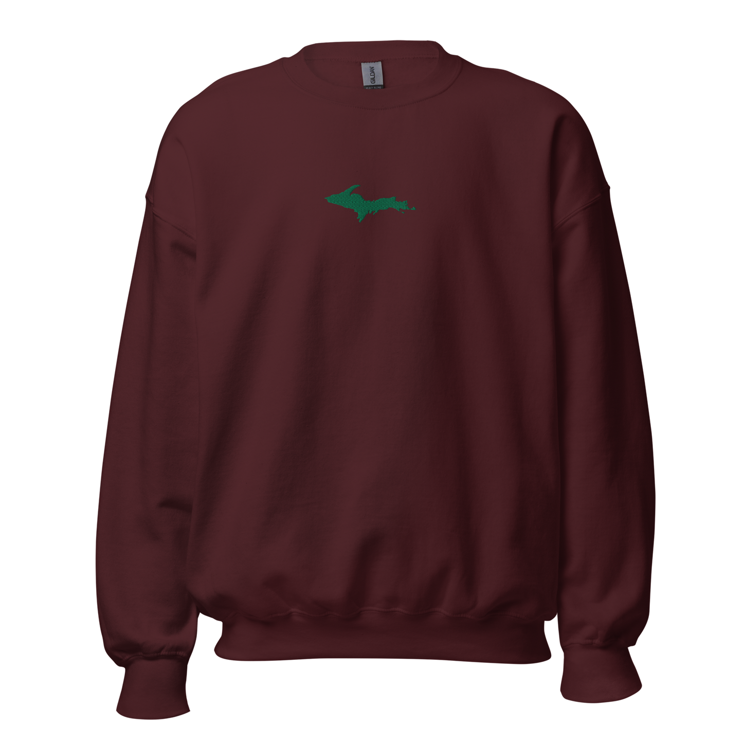 Michigan Upper Peninsula Sweatshirt (w/ Embroidered Green UP Outline) | Unisex Standard