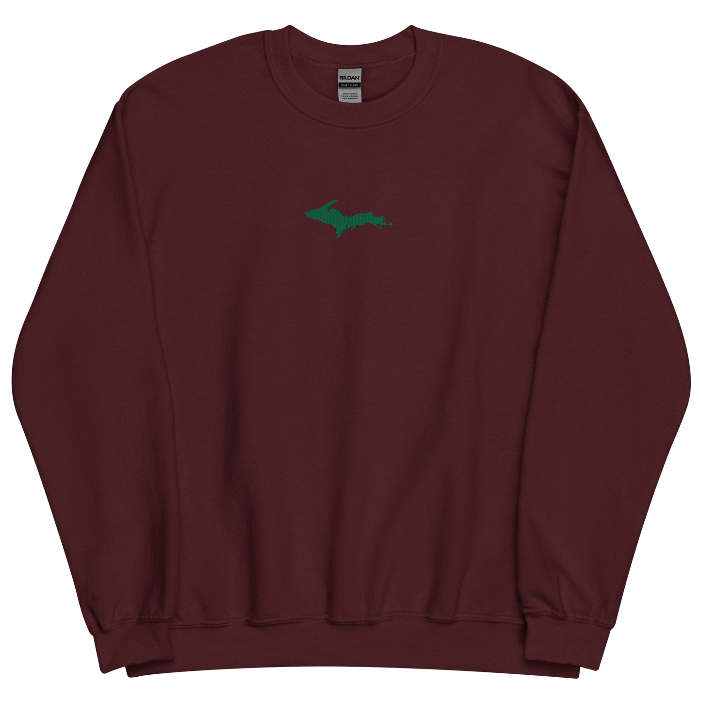 Michigan Upper Peninsula Sweatshirt (w/ Embroidered Green UP Outline) | Unisex Standard