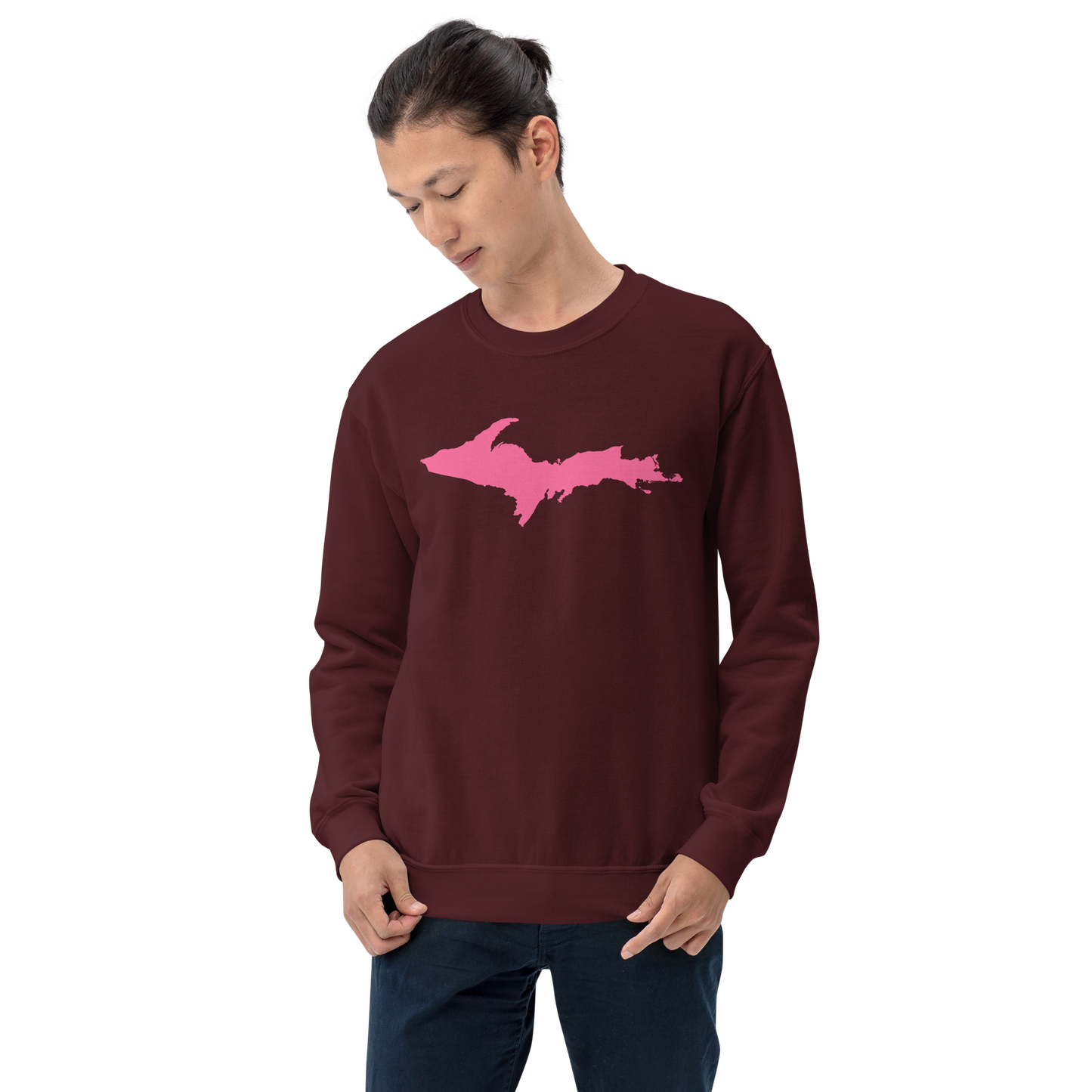 Michigan Upper Peninsula Sweatshirt (w/ Pink UP Outline) | Unisex Standard