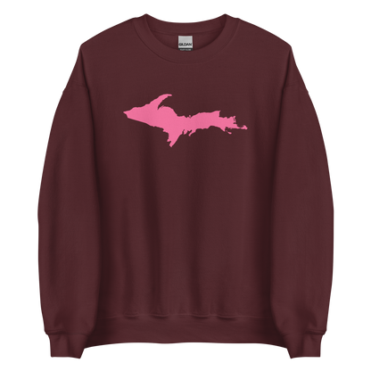 Michigan Upper Peninsula Sweatshirt (w/ Pink UP Outline) | Unisex Standard