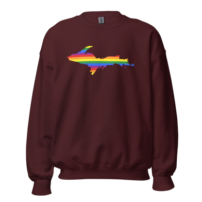 Michigan Upper Peninsula Sweatshirt (w/ UP Pride Flag Outline) | Unisex Standard