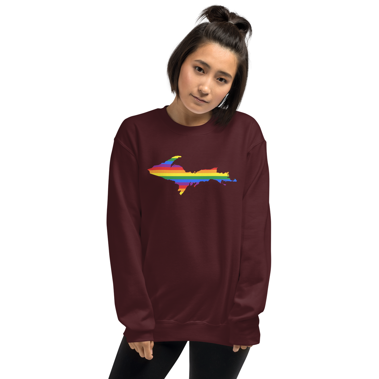 Michigan Upper Peninsula Sweatshirt (w/ UP Pride Flag Outline) | Unisex Standard