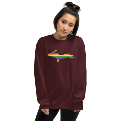 Michigan Upper Peninsula Sweatshirt (w/ UP Pride Flag Outline) | Unisex Standard