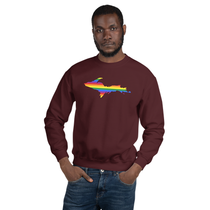 Michigan Upper Peninsula Sweatshirt (w/ UP Pride Flag Outline) | Unisex Standard