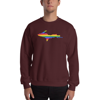 Michigan Upper Peninsula Sweatshirt (w/ UP Pride Flag Outline) | Unisex Standard