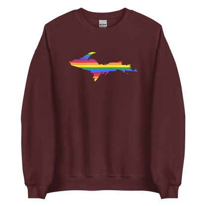 Michigan Upper Peninsula Sweatshirt (w/ UP Pride Flag Outline) | Unisex Standard