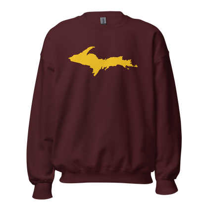 Michigan Upper Peninsula Sweatshirt (w/ Gold UP Outline) | Unisex Standard