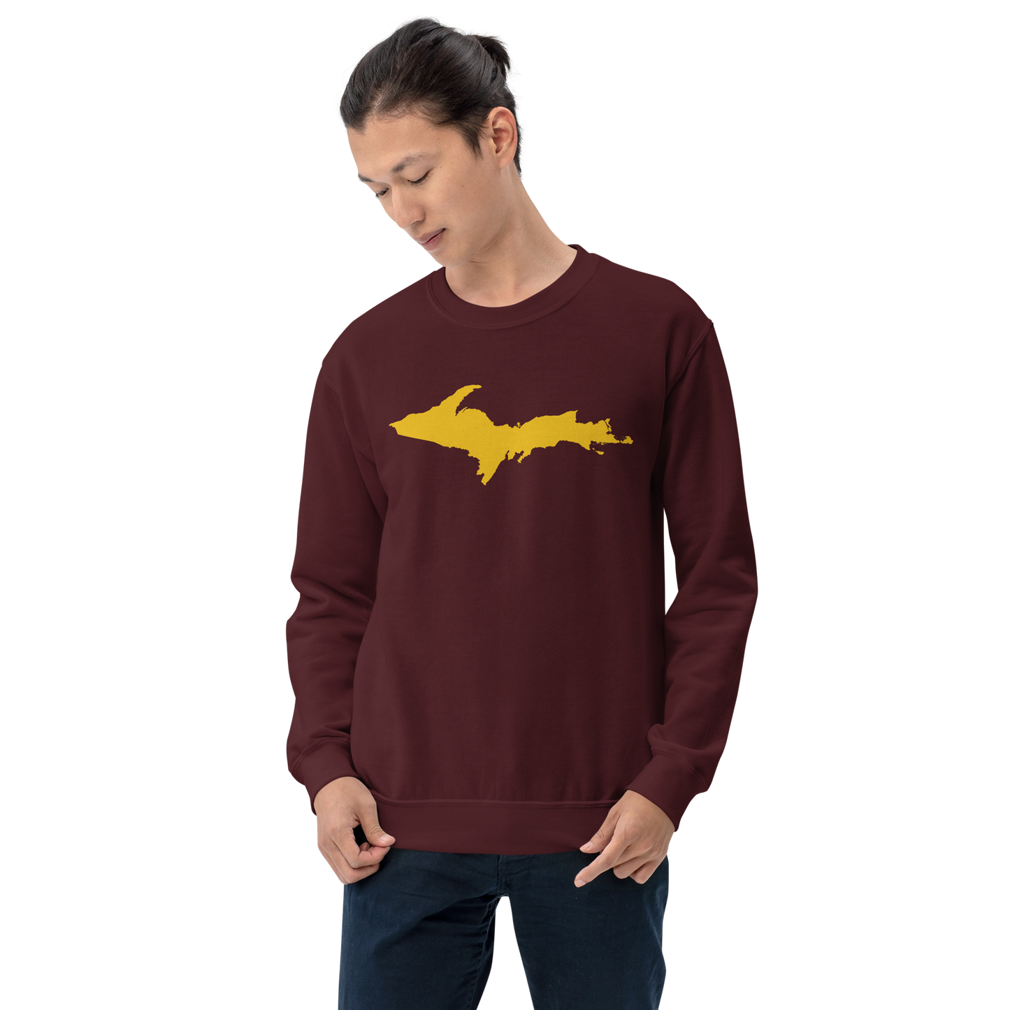 Michigan Upper Peninsula Sweatshirt (w/ Gold UP Outline) | Unisex Standard