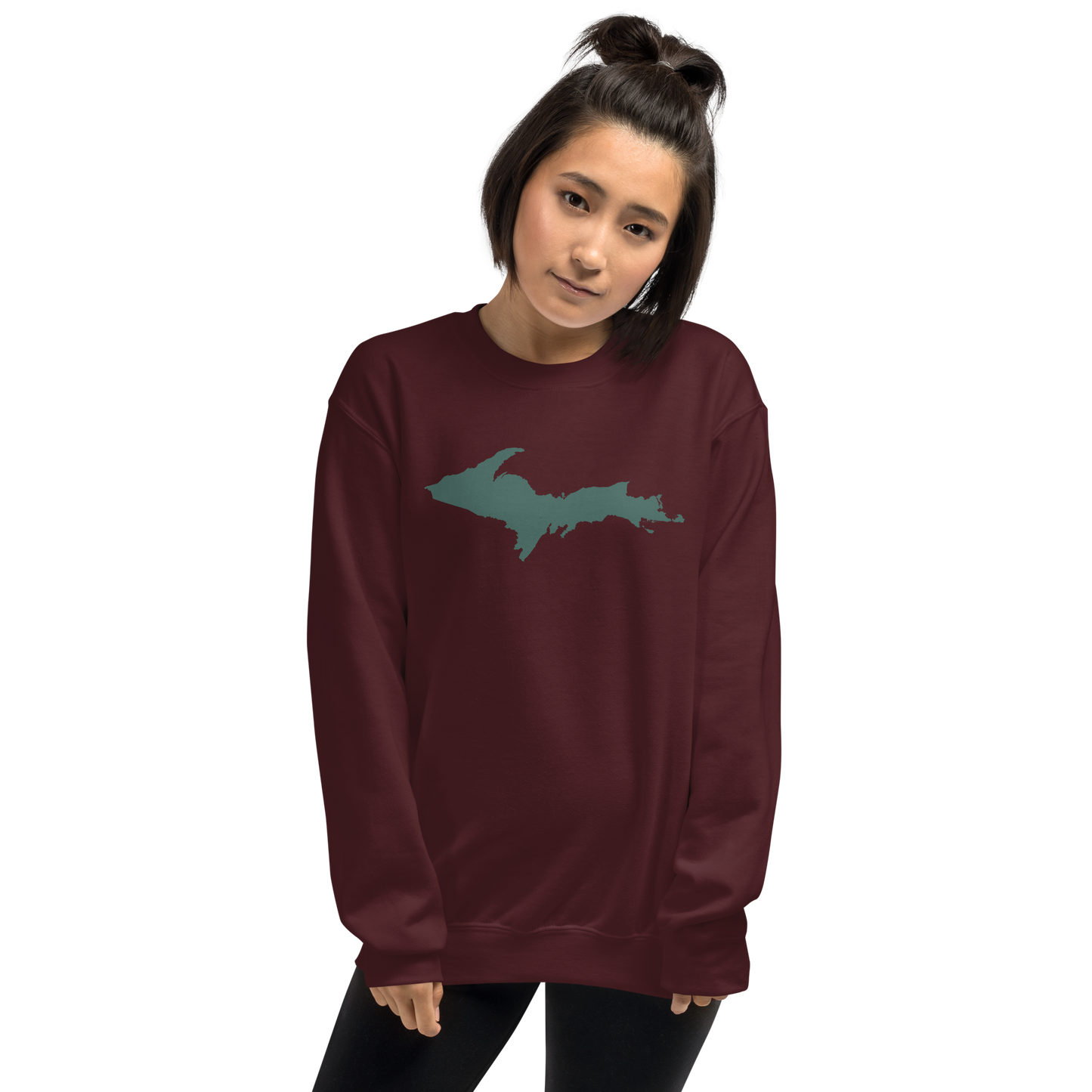 Michigan Upper Peninsula Sweatshirt (w/ Green UP Outline) | Unisex Standard