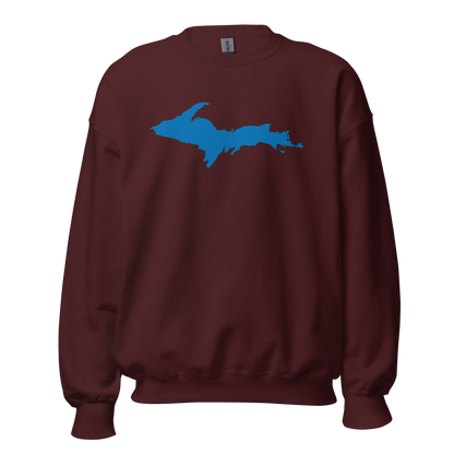 Michigan Upper Peninsula Sweatshirt (w/ Azure UP Outline) | Unisex Standard