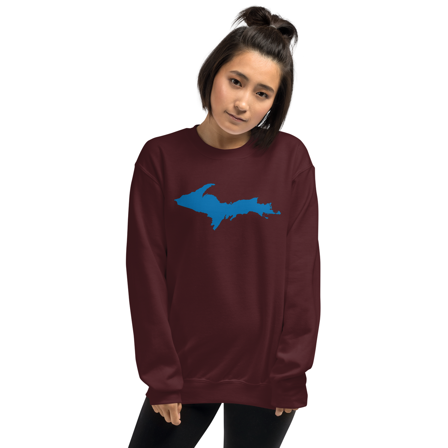 Michigan Upper Peninsula Sweatshirt (w/ Azure UP Outline) | Unisex Standard