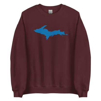 Michigan Upper Peninsula Sweatshirt (w/ Azure UP Outline) | Unisex Standard