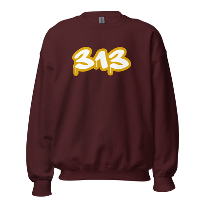 Detroit '313' Sweatshirt (Gold Tag Font) | Unisex Standard