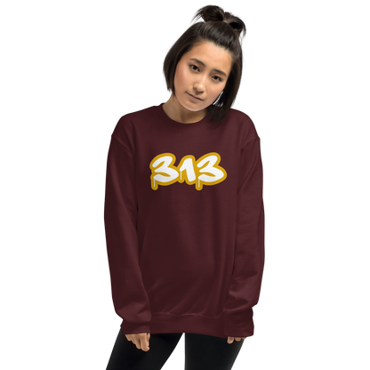 Detroit '313' Sweatshirt (Gold Tag Font) | Unisex Standard