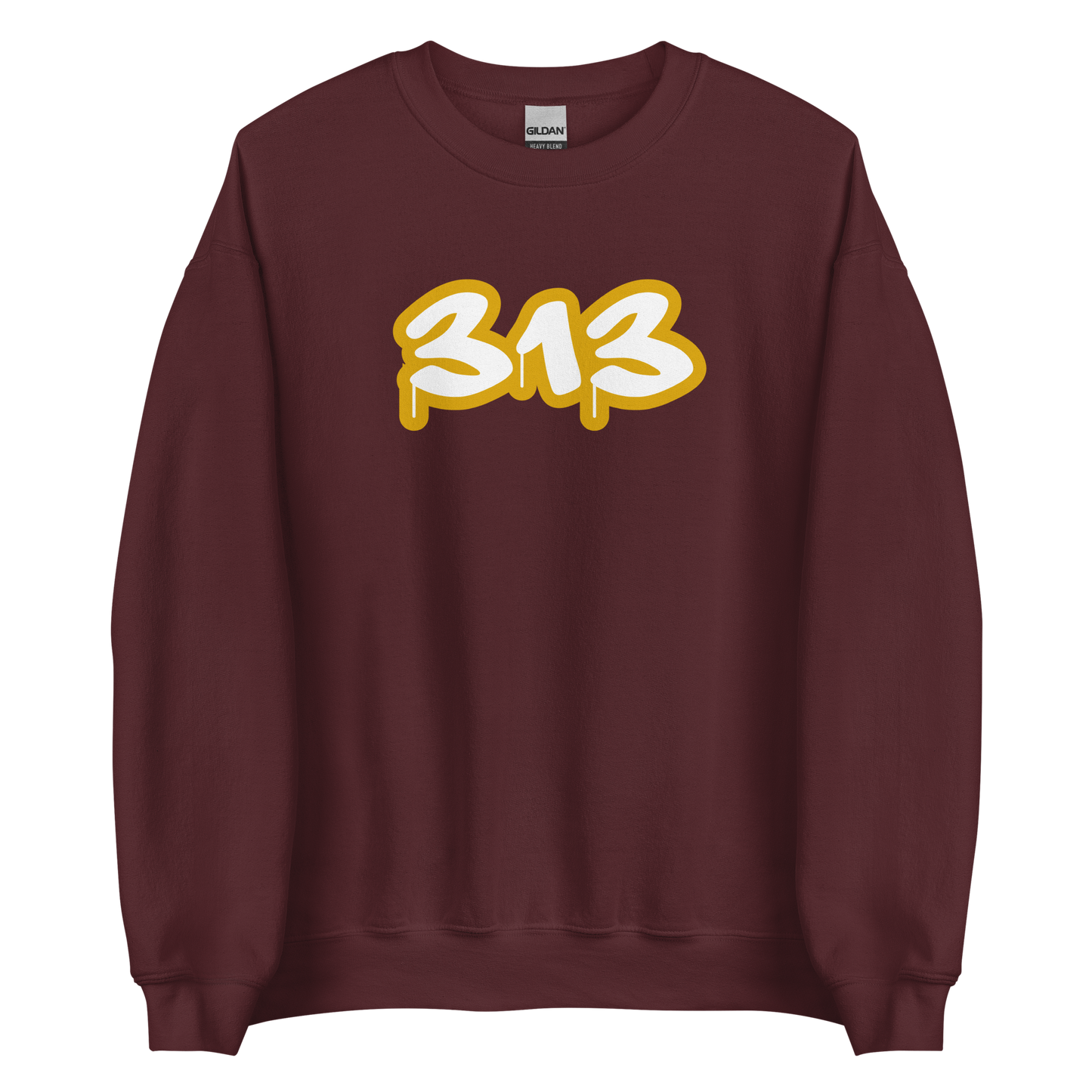 Detroit '313' Sweatshirt (Gold Tag Font) | Unisex Standard