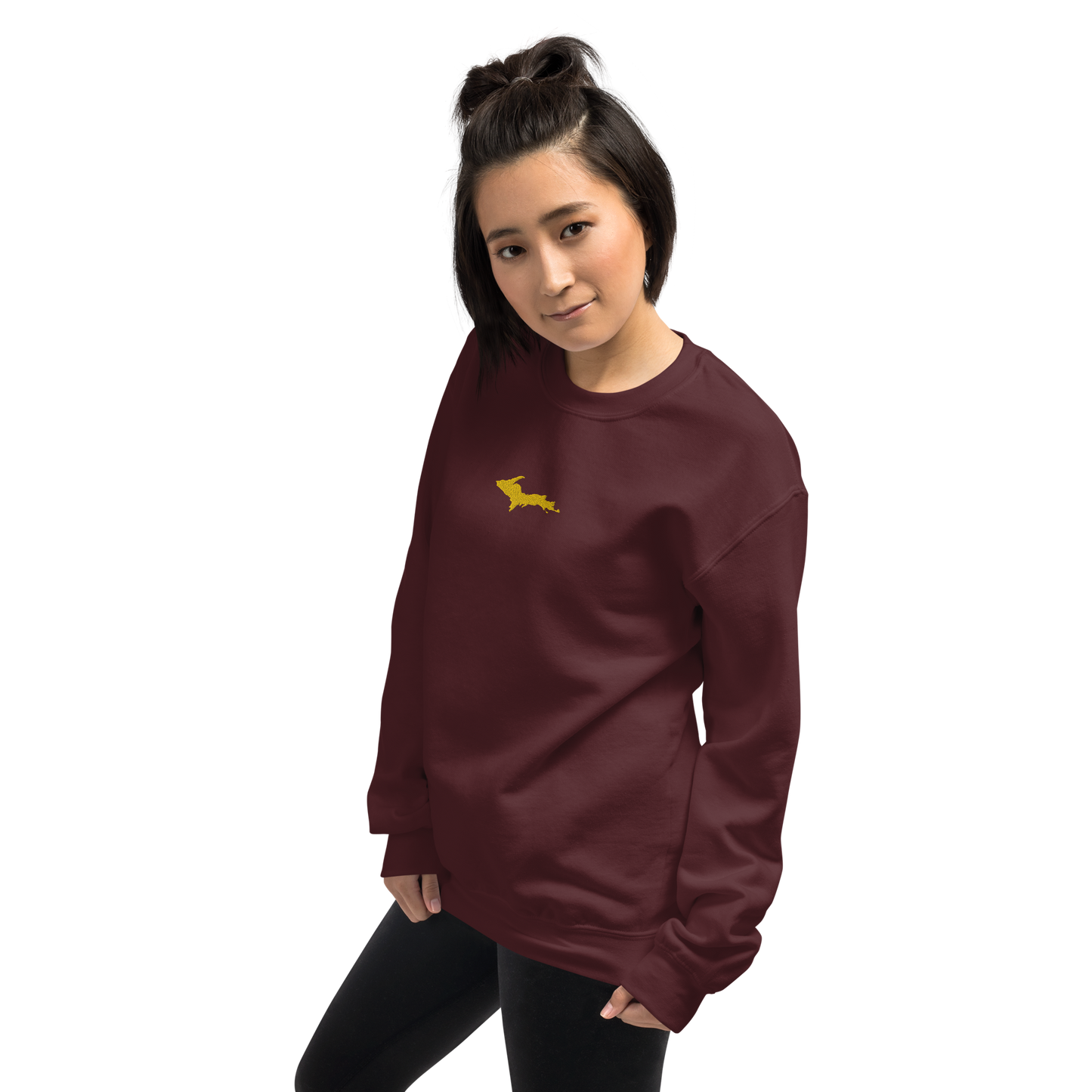 Michigan Upper Peninsula Sweatshirt (w/ Embroidered Gold UP Outline) | Unisex Standard