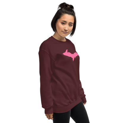 Michigan Upper Peninsula Sweatshirt (w/ Pink UP Outline) | Unisex Standard