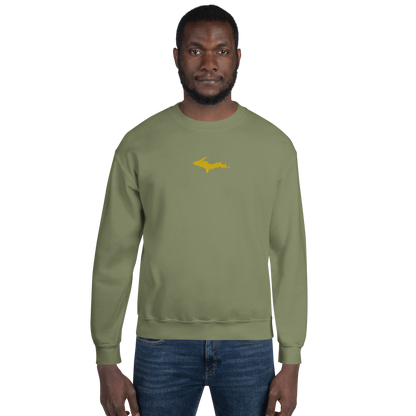 Michigan Upper Peninsula Sweatshirt (w/ Embroidered Gold UP Outline) | Unisex Standard