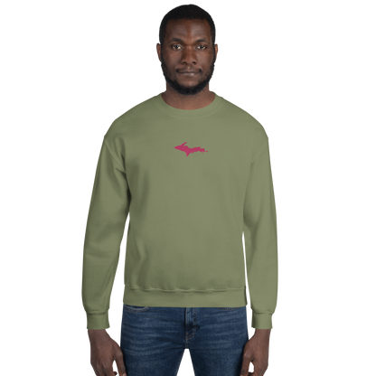 Michigan Upper Peninsula Sweatshirt (w/ Embroidered Pink UP Outline) | Unisex Standard