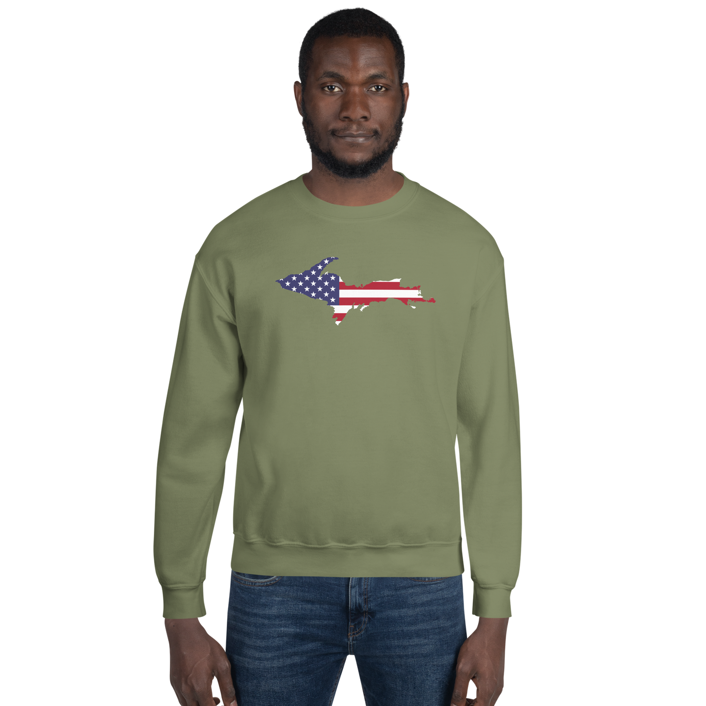 Michigan Upper Peninsula Sweatshirt (w/ UP USA Flag Outline) | Unisex Standard