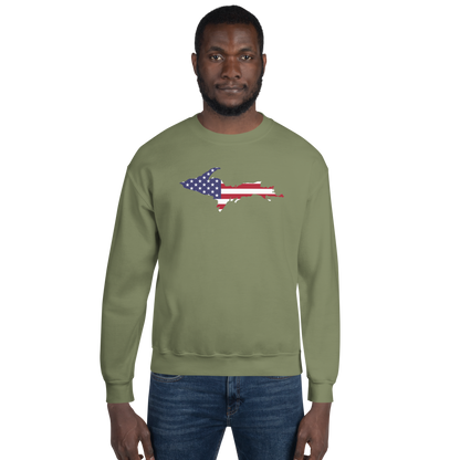 Michigan Upper Peninsula Sweatshirt (w/ UP USA Flag Outline) | Unisex Standard