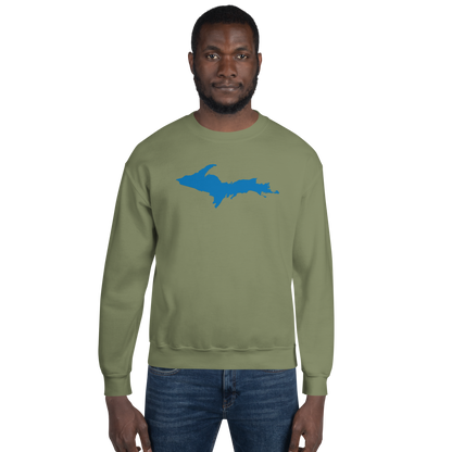 Michigan Upper Peninsula Sweatshirt (w/ Azure UP Outline) | Unisex Standard